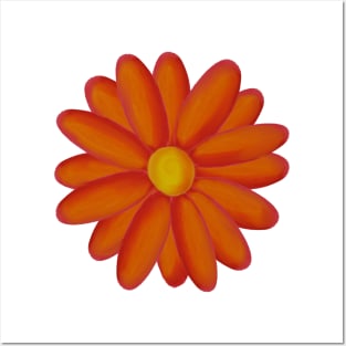 A Single Orange Flower Posters and Art